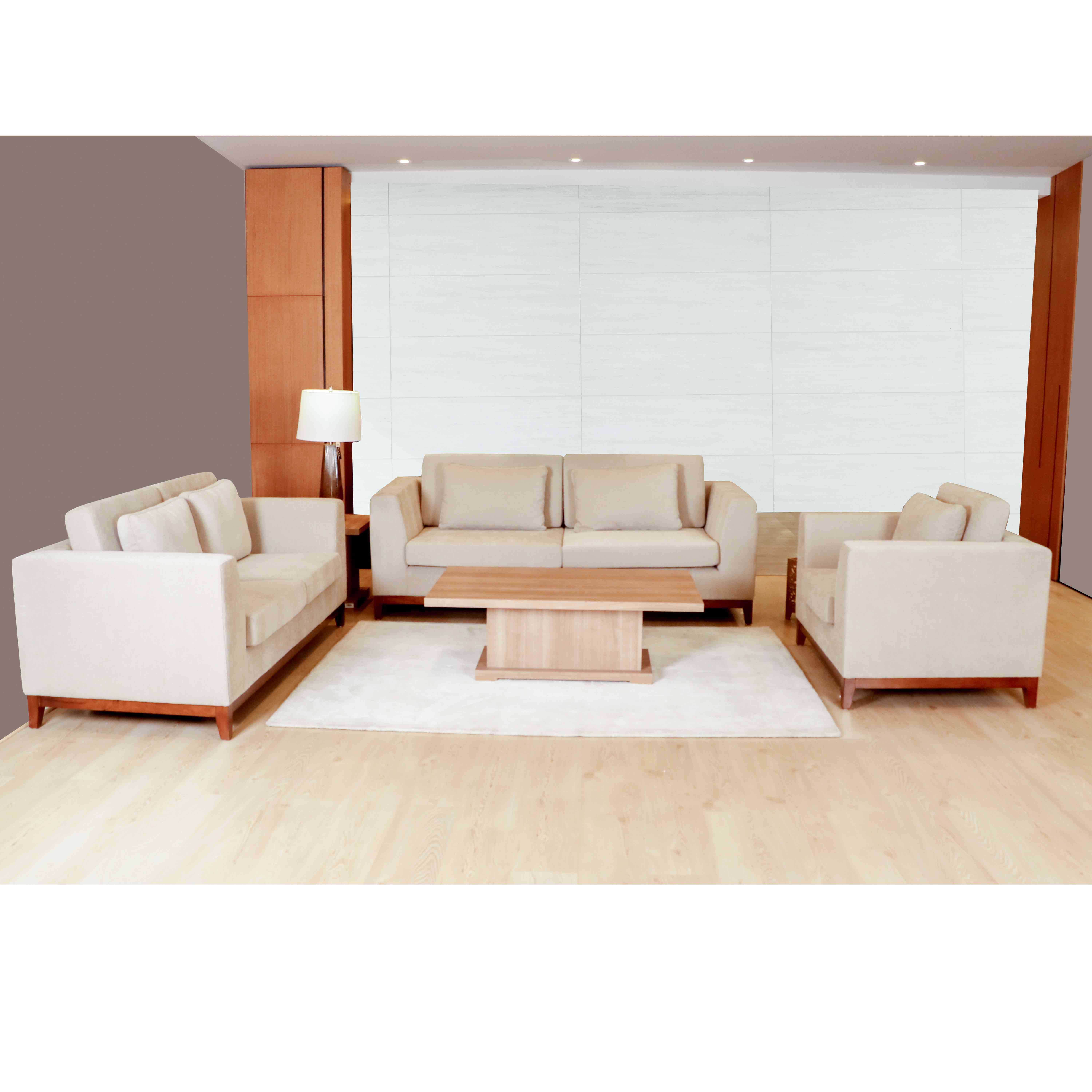 S751 3 SEATER SOFA WITH FABRIC SIZE 210X85CM QF1048-4 BEIGE