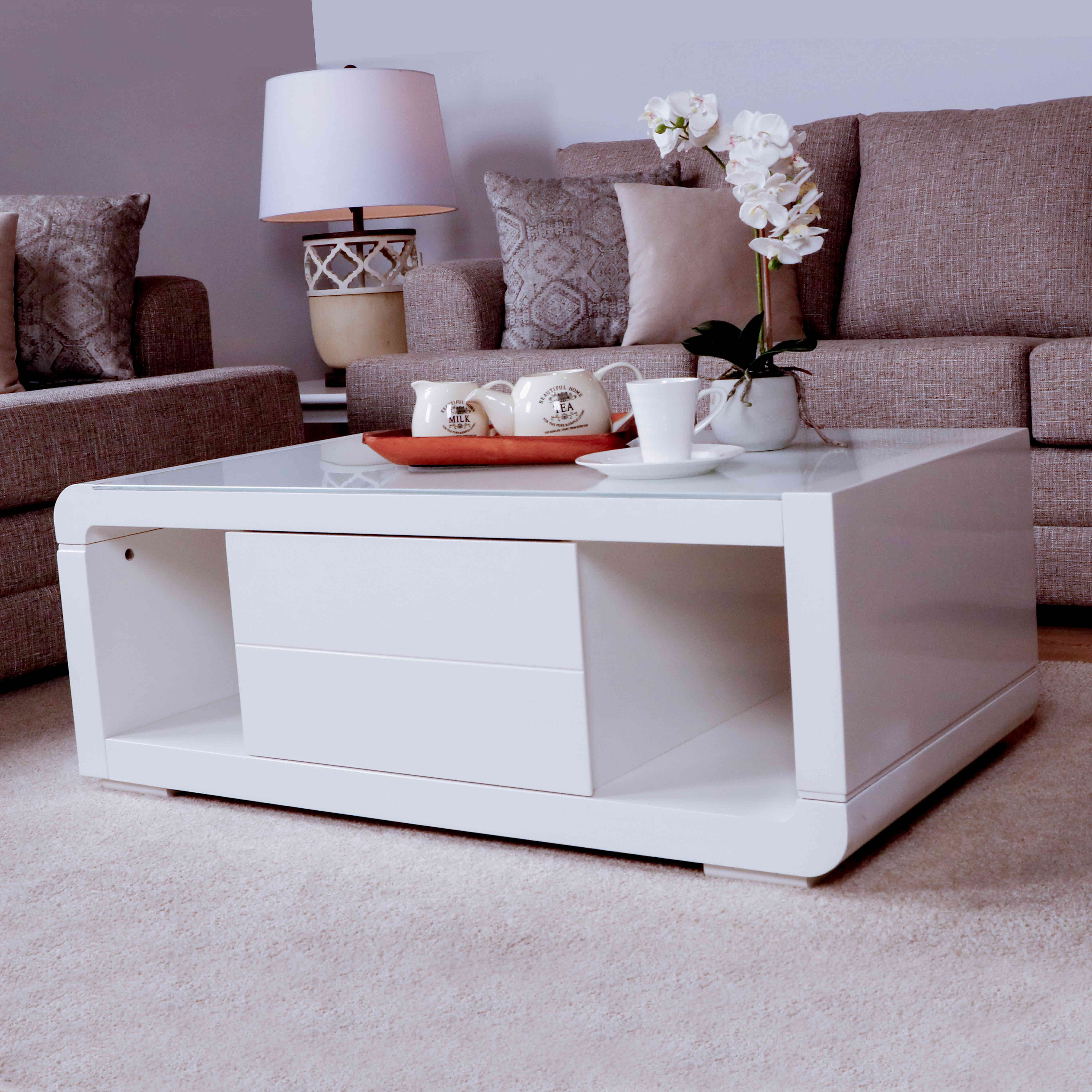 96812CT(WT3) COFFEE TABLE GLOSSY WHITE