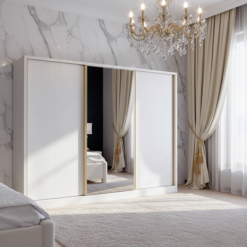 WARDROBE 9823 W2850 H2200 D670 WHITE TANGO+1050