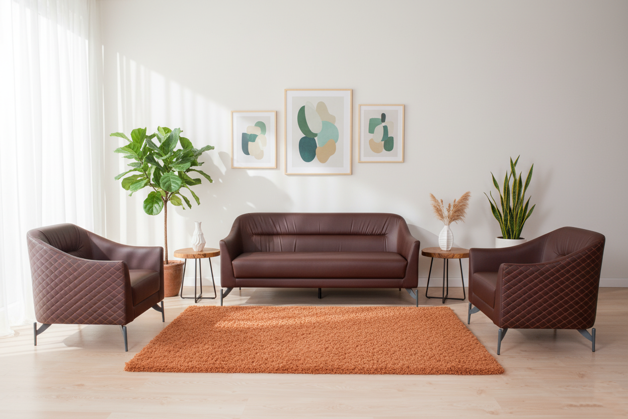 ALINDA 1 SEAT SOFA NAK05DRK BRN/TOSKAN05 (SET  3  + 1 + 1)
