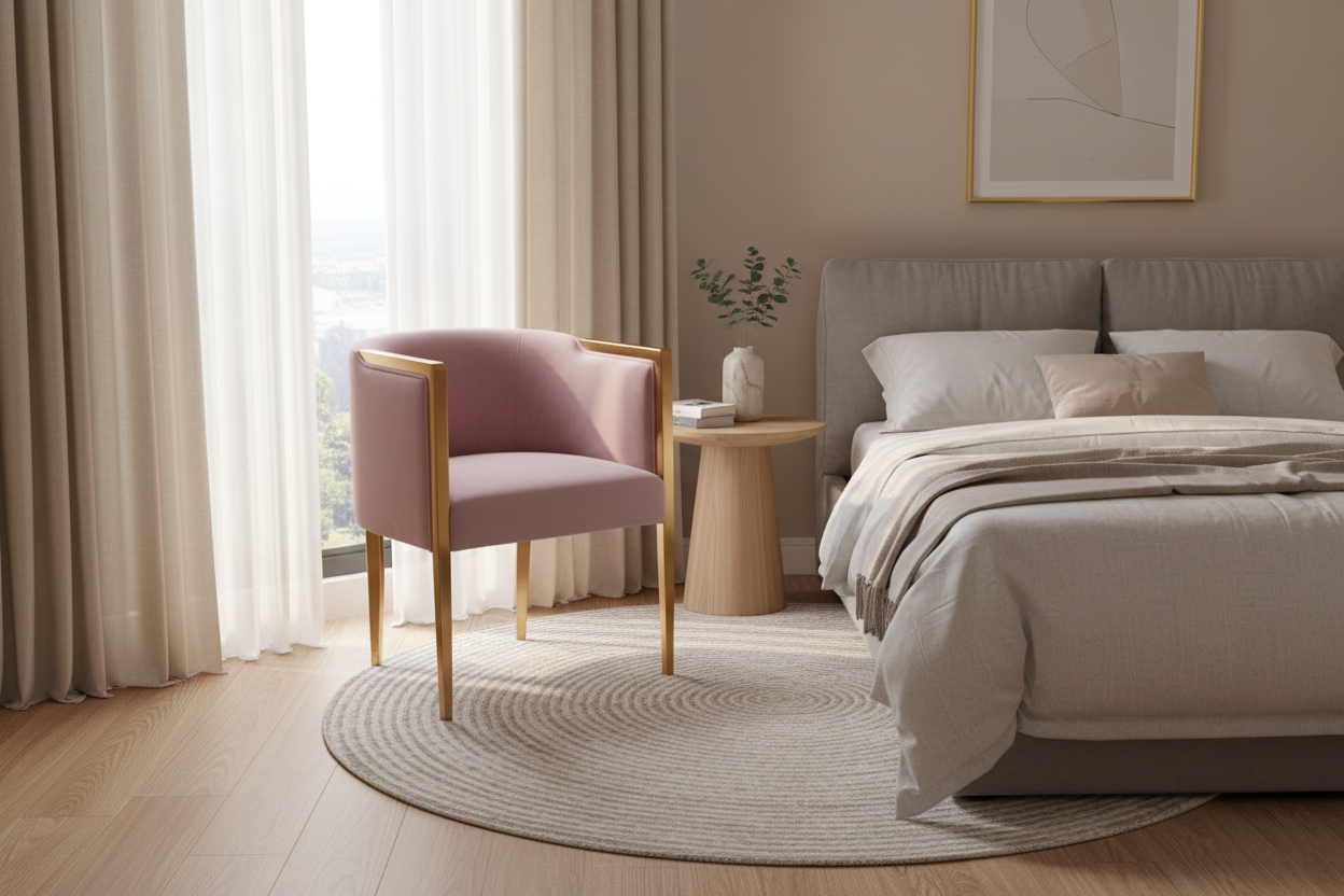 J-27 ARM CHAIR XDF5187-34 PINK JAPNS GLD
