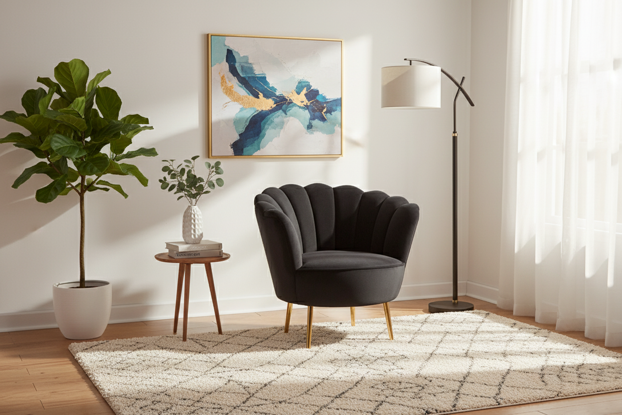C4128 SINGLE SOFA NF073-29 GOLD BASE