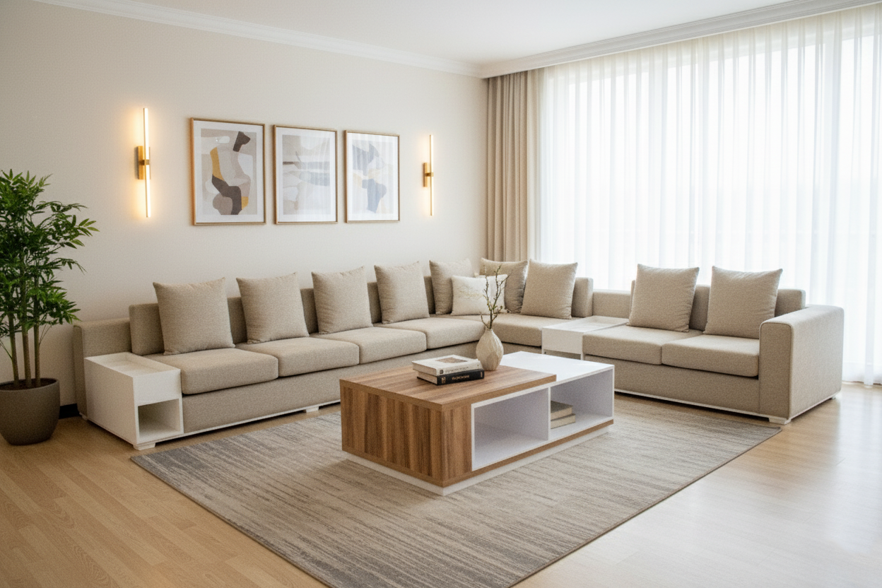 Sharif L-Shape 6Seater+Corner Sofa