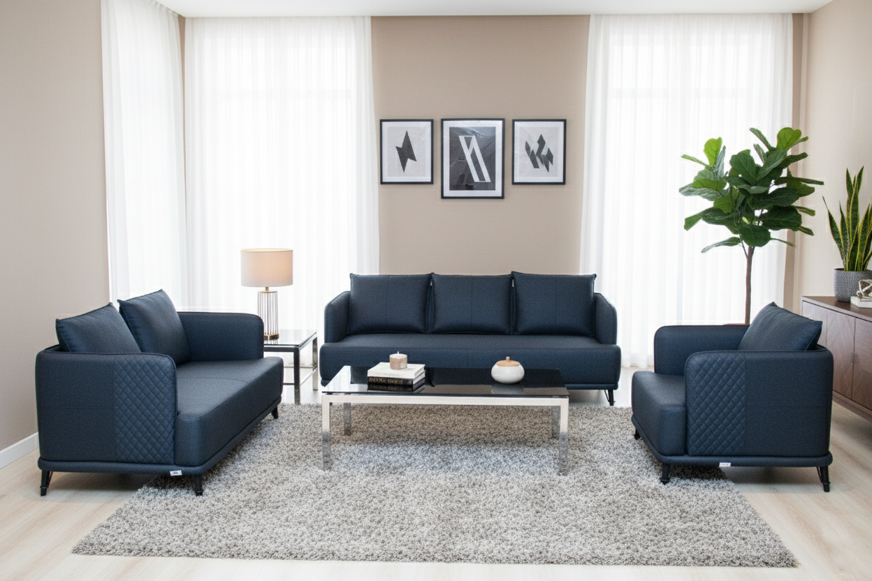 S688-1  1 SEATER ( 84X80X83) +2 SEATER (138X80X83)+3 SEATER (194X80X83) BLACK SOFA