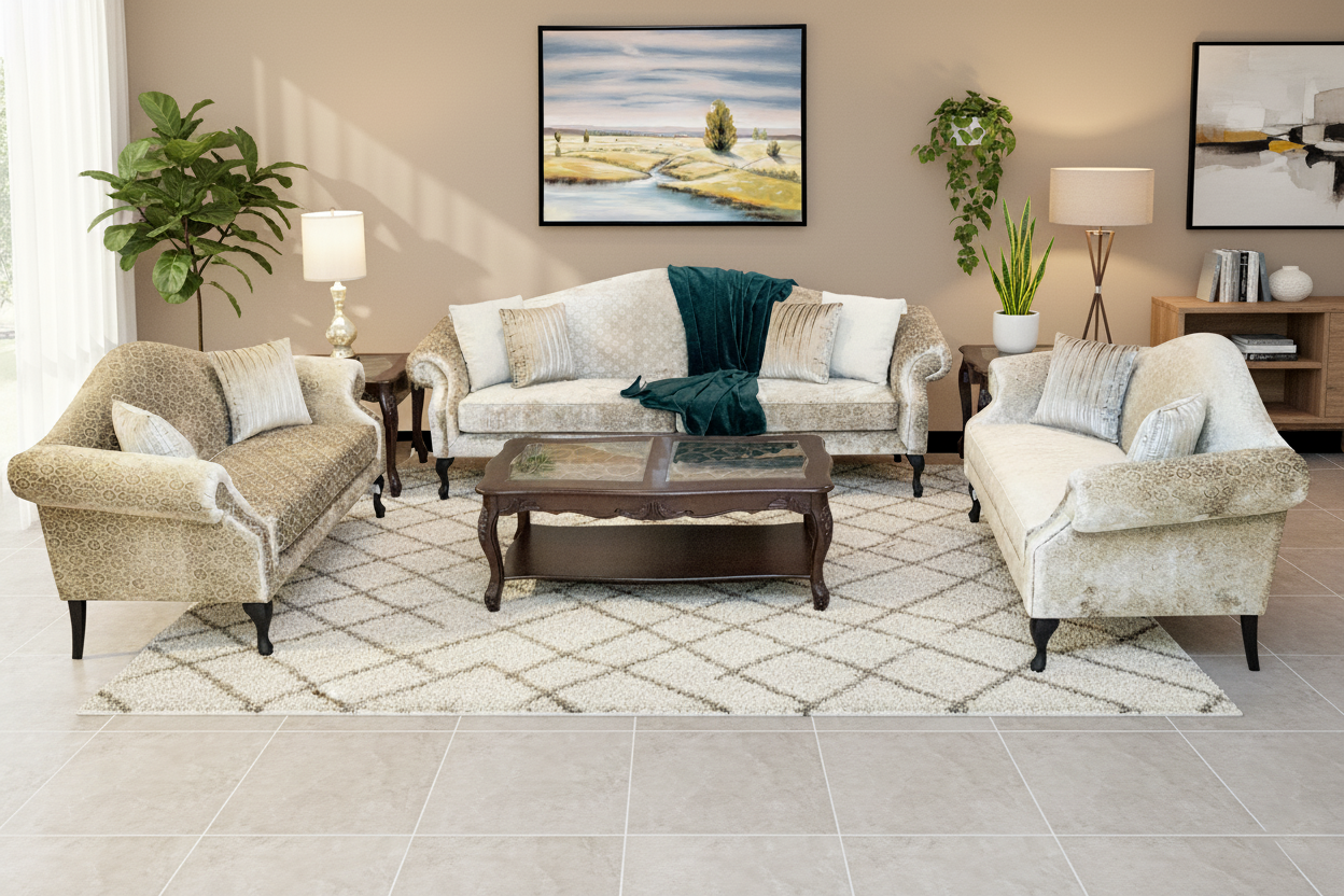 M#KASHMIR FAB RMF00356 (3 + 2+ 2 SEATER SET)