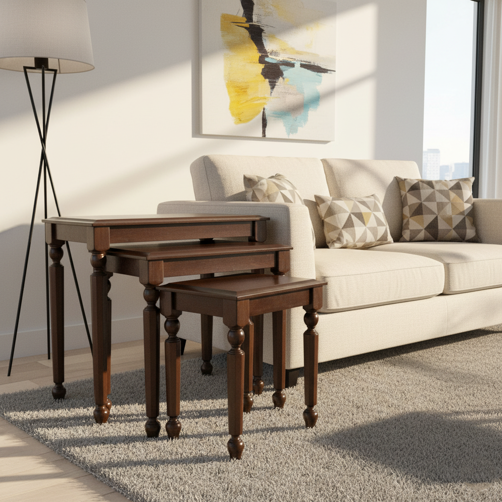 BN3368XL NEST OF  TABLE WALNUT SET