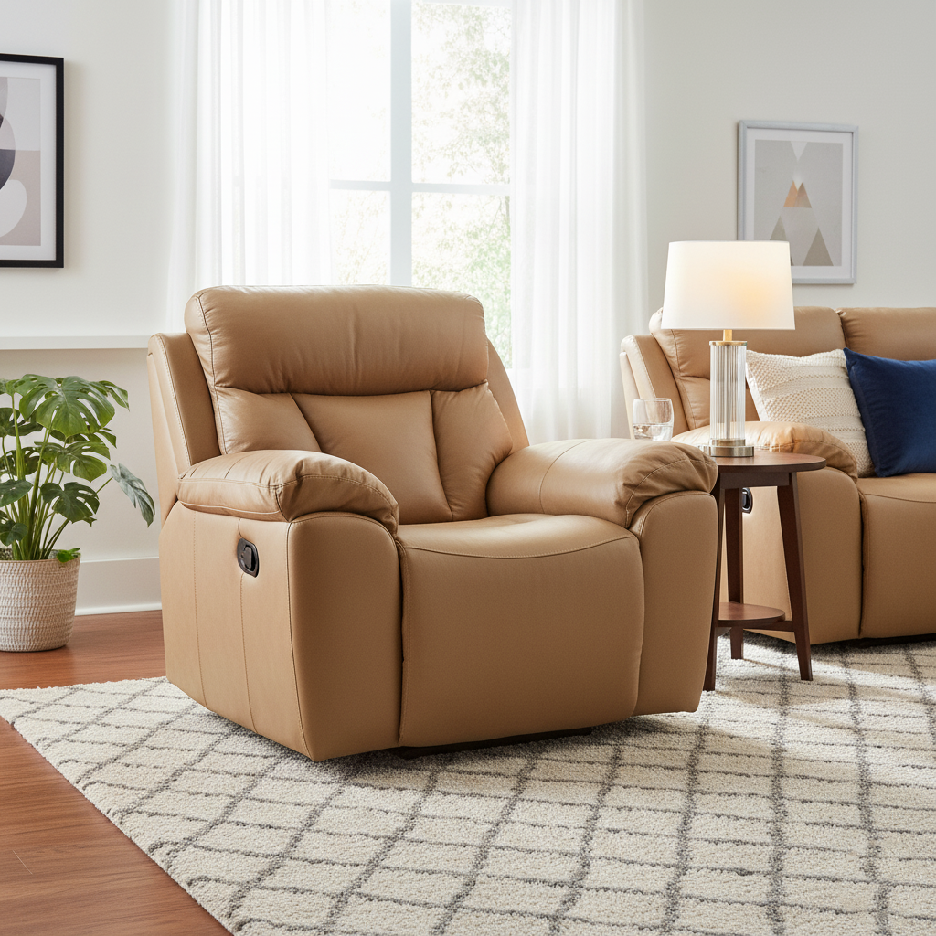 NFH REC 1098-PP H/LEATH SOFA 3120 CAMEL