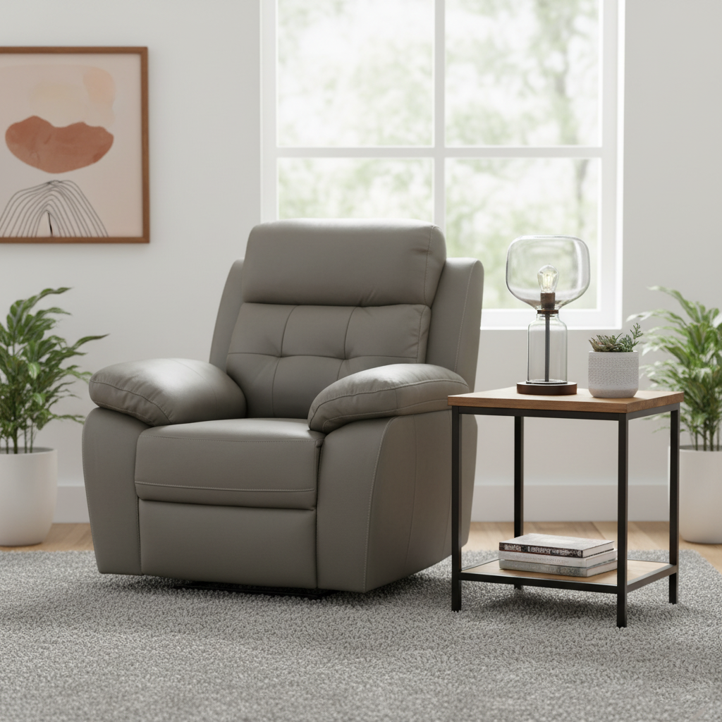 NF REC 1157 H/LEATH SOFA 10269 GREY