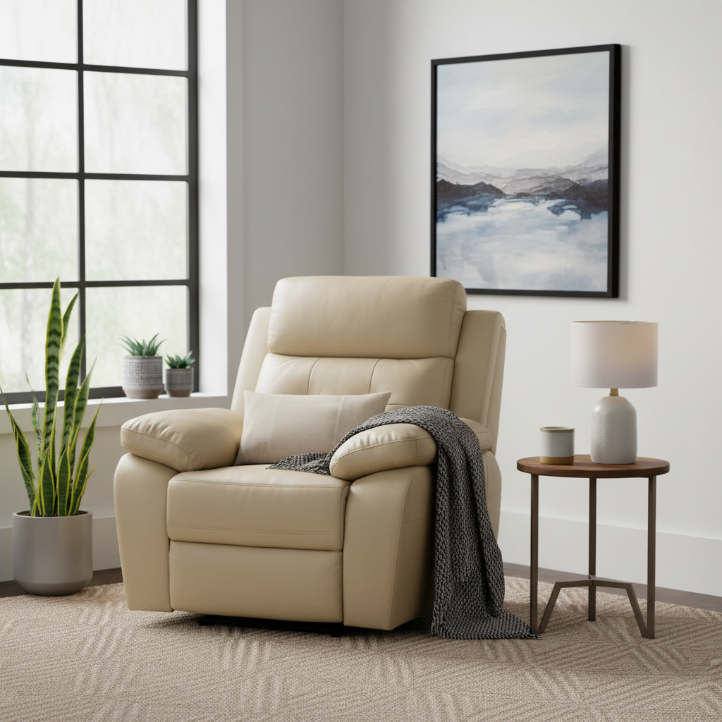 NF REC 1157 H/LEATH SOFA 10270 BEIGE