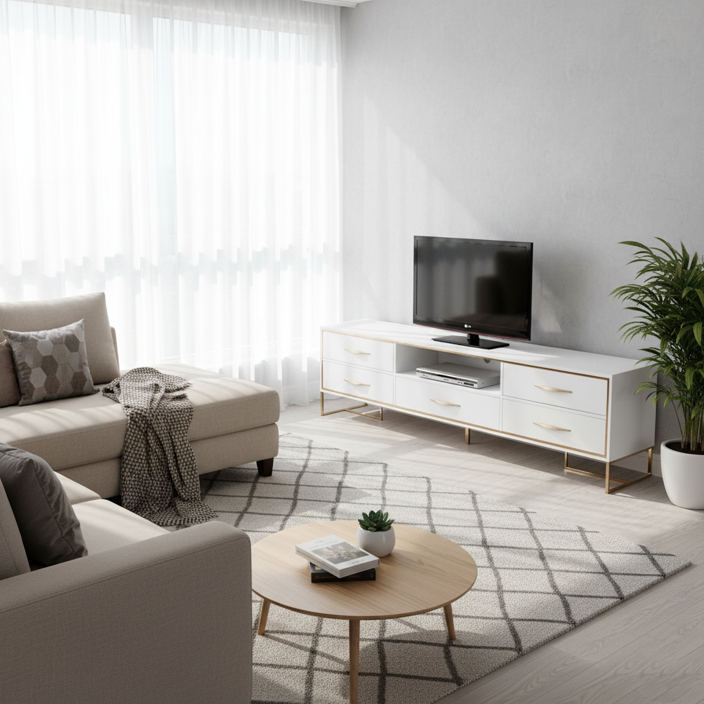 D2506L TV STAND TOP WH TEMP GLAS WHT COL