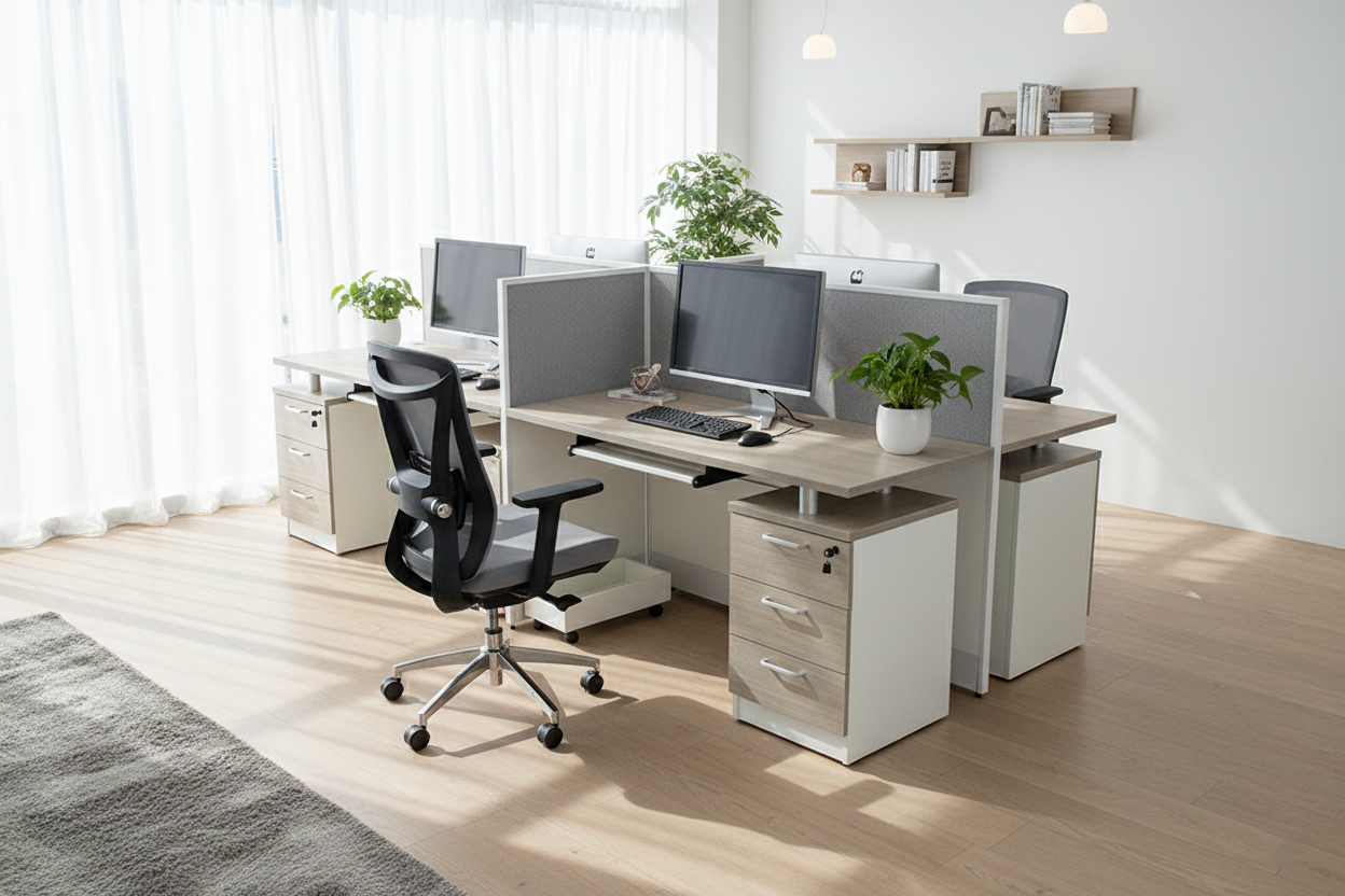 A20-1404 ALU/ WORKSTATION 4 PERSON TEAK 22+WHITE