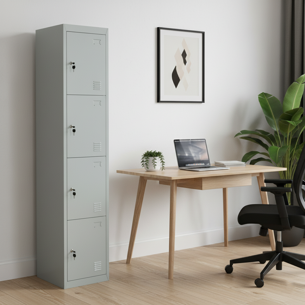 CC A4T STEEL LOCKER 1 COLUMN 4 DOOR GREY