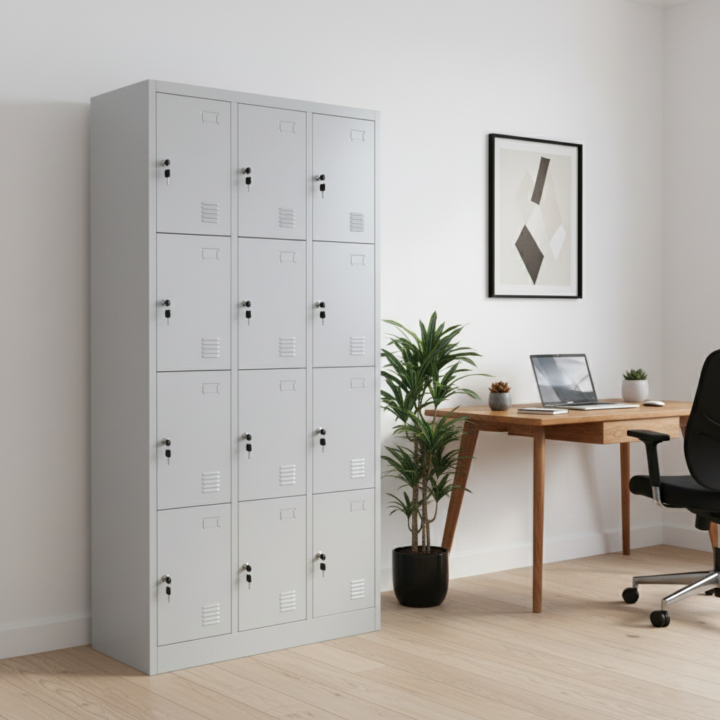 CCC12STL LOKR3COLUMNS 12DOORGRY RAL7035