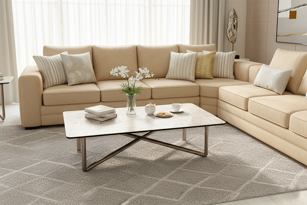 CJ973A COFFEE TABLE L/GREY & SILVER