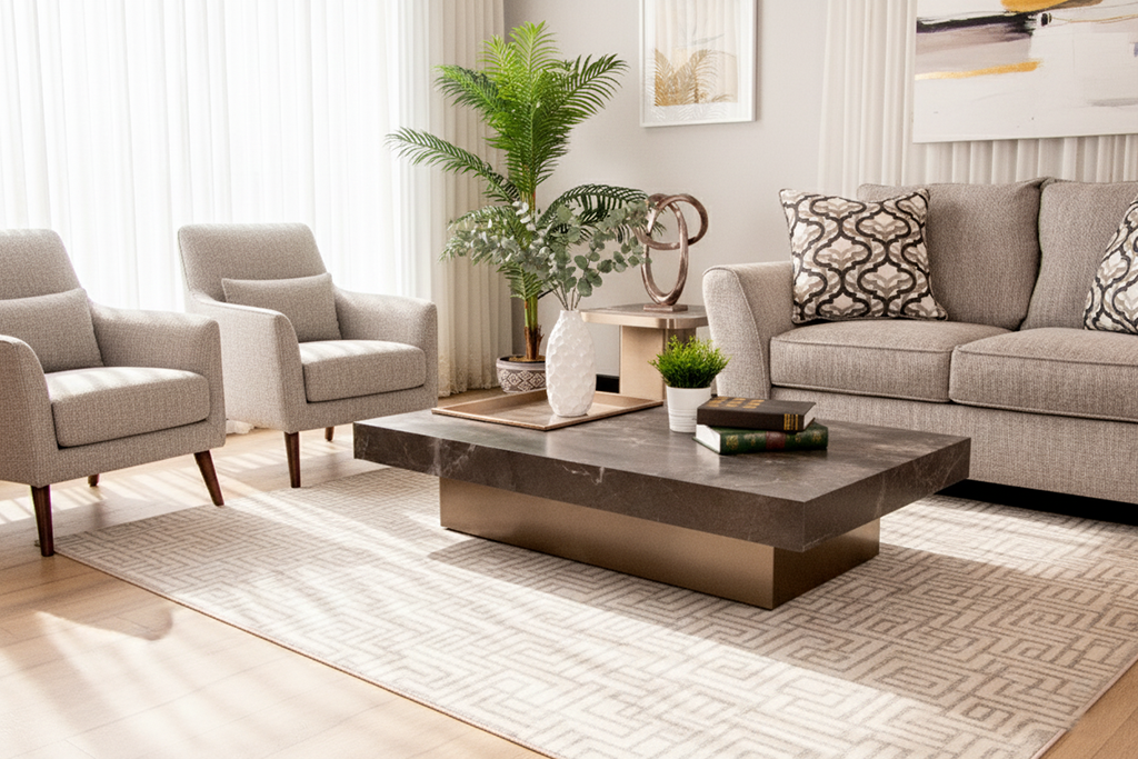CJ939 COFFEE TABLE GREY & GOLD