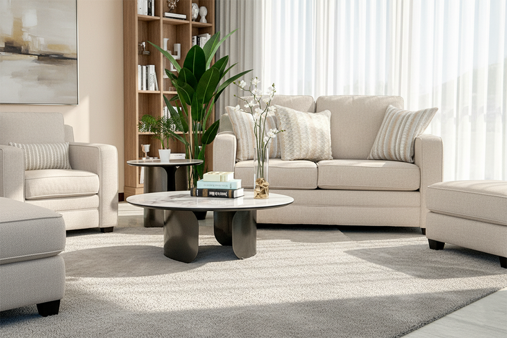 CJ797A-1 COFFEE TABLE WHITE & GREY
