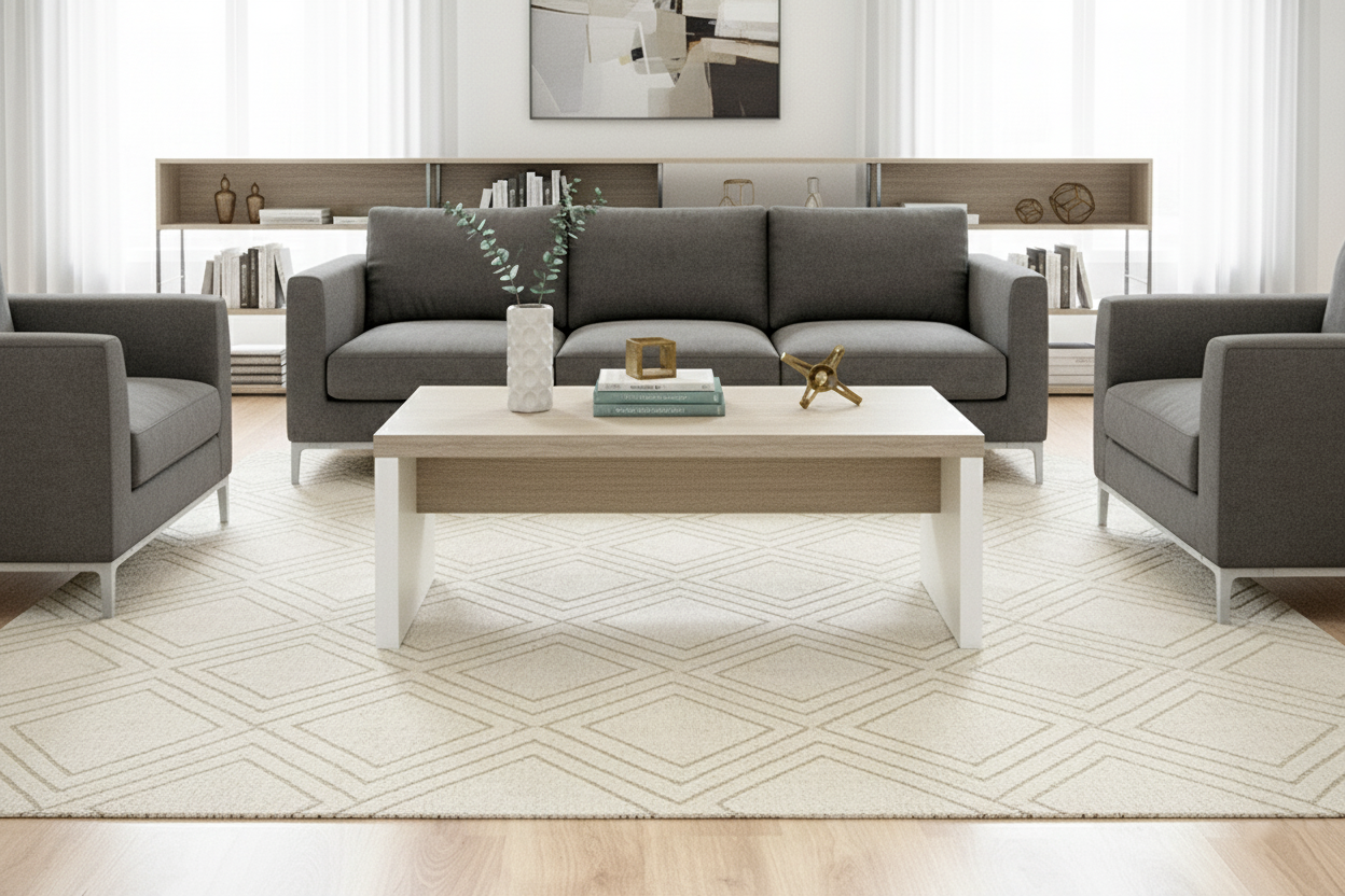 TF1206 COFFEE CENTER TABLE TEAK 22+WHITE