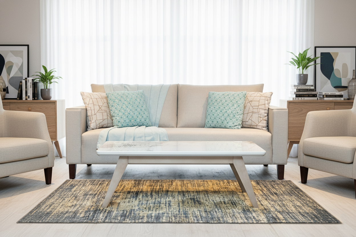 C2261 COFFEE TABLE SINTERED STONE WITH WHITE COL (120X70X44)
