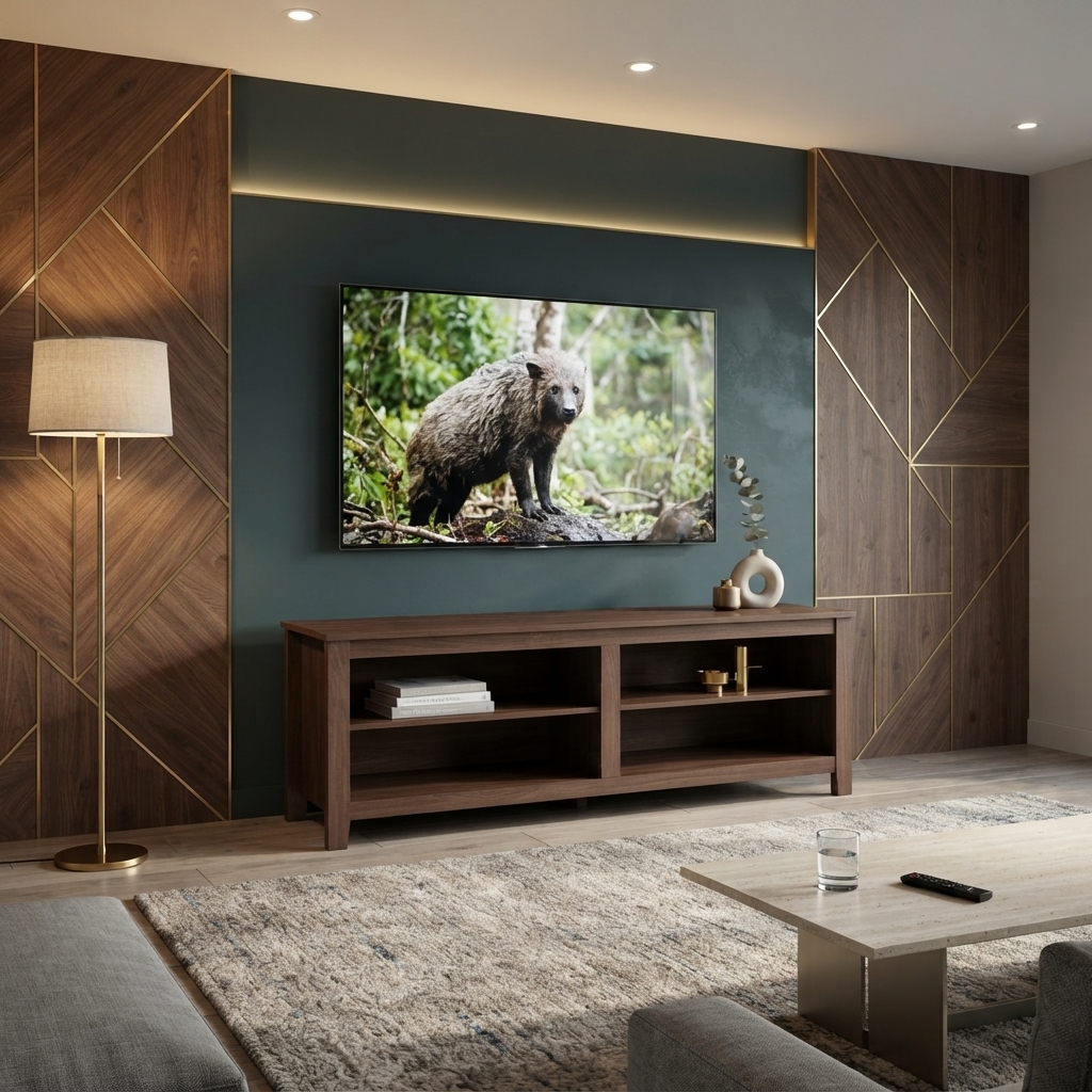 TV STAND 2303 W1500H600XD400 MM W-ACACIA CHOCO MESURA