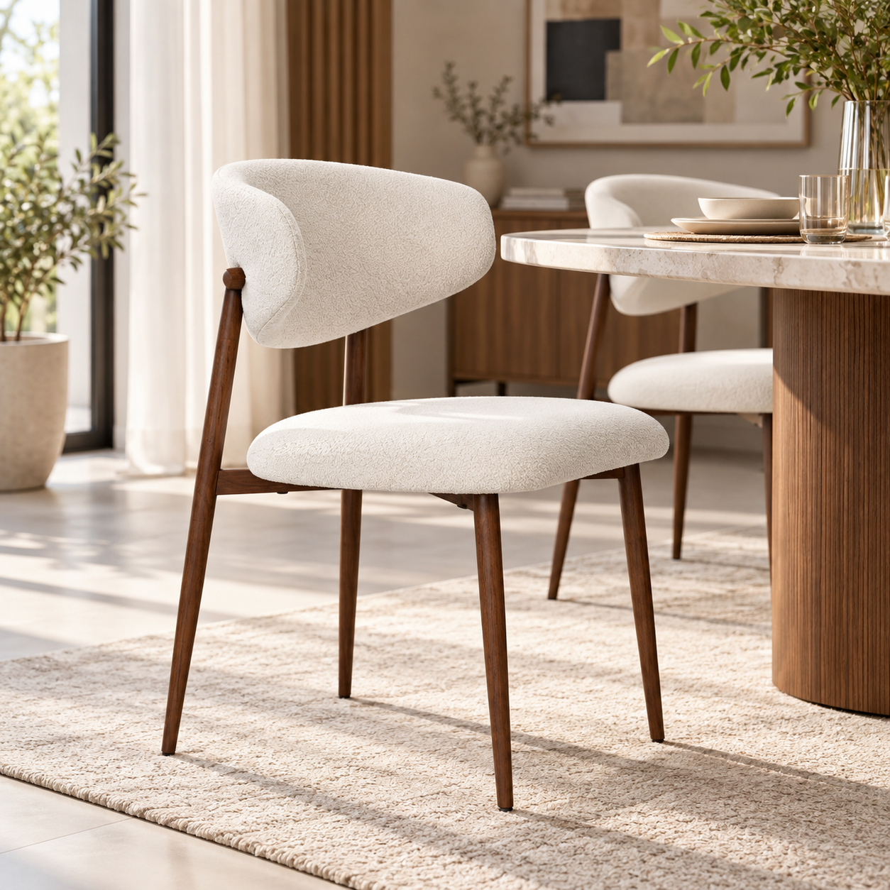 B2969 D/CHAIR LOFT 01 CREAM METAL WITH HEAT TRA.BRN