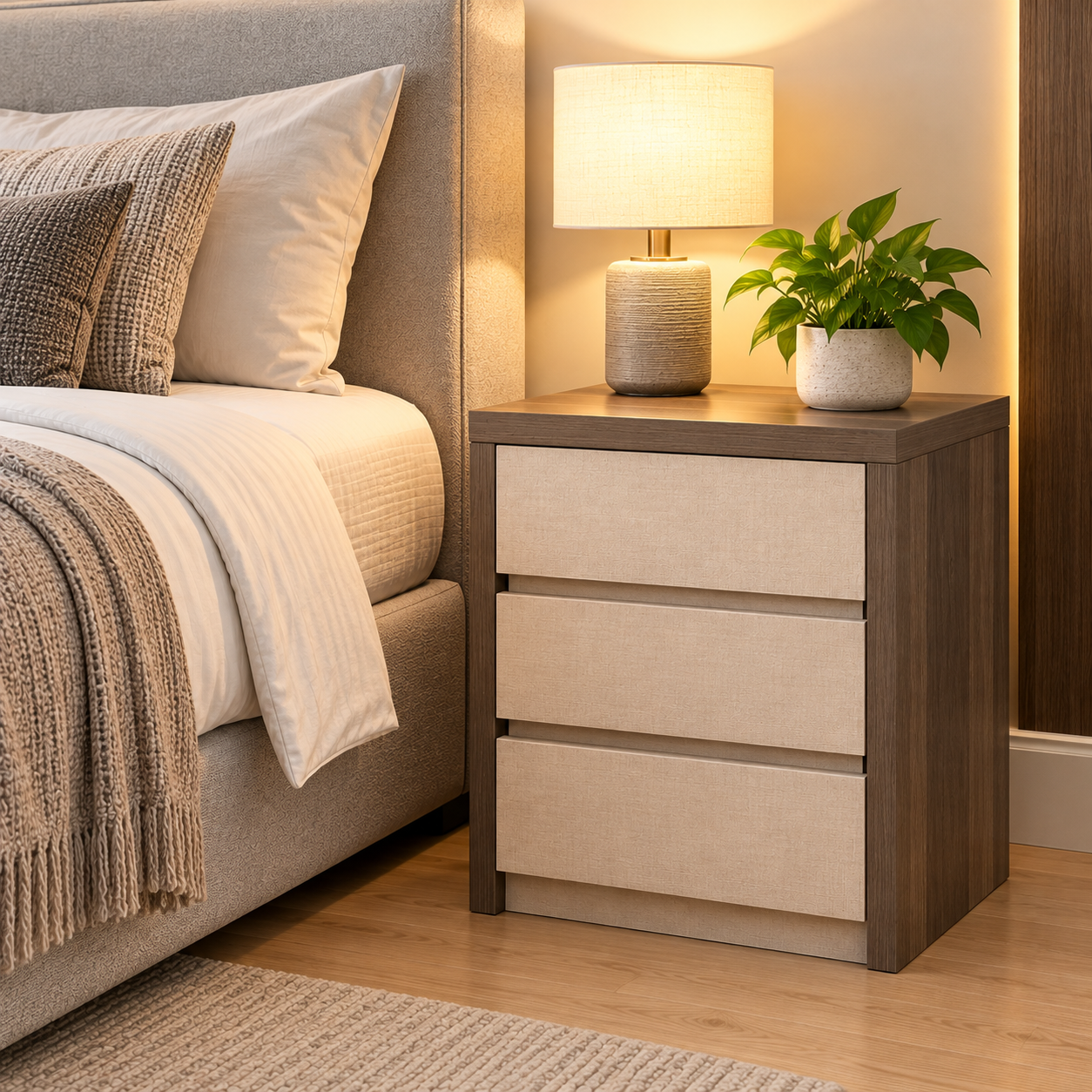 BED SIDE TABLE 2480 AD -W475XH600XD450 MM DARA WT-612 + LINYI 8248-5