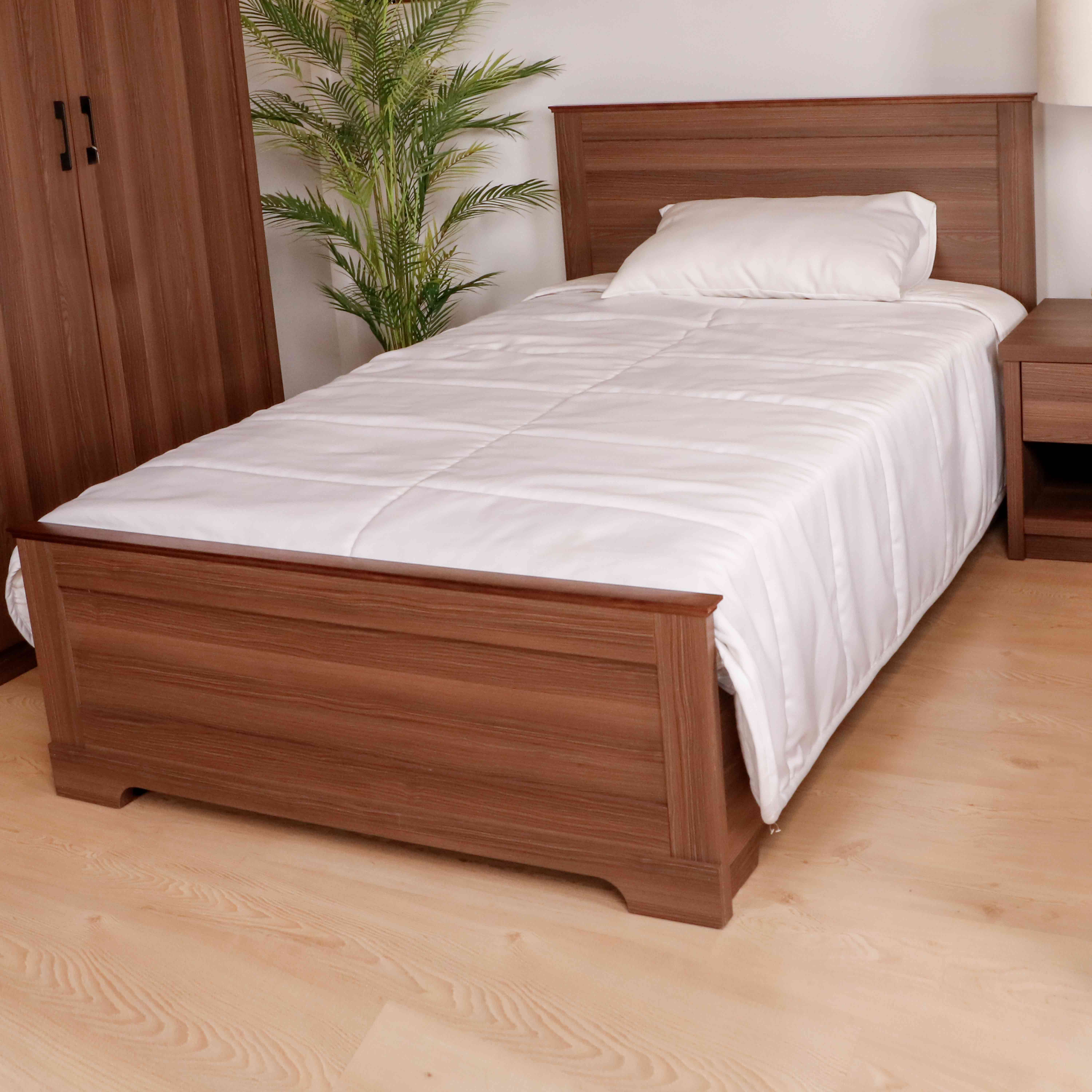 NL-B-3912 OFFICER BED WITH MDF MELAMINE FINISH SIZE120X200X100CM WALNUT