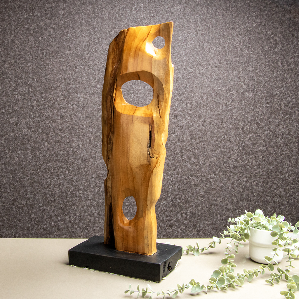 71480 TEAK SCULPTURE 10"W 24"H