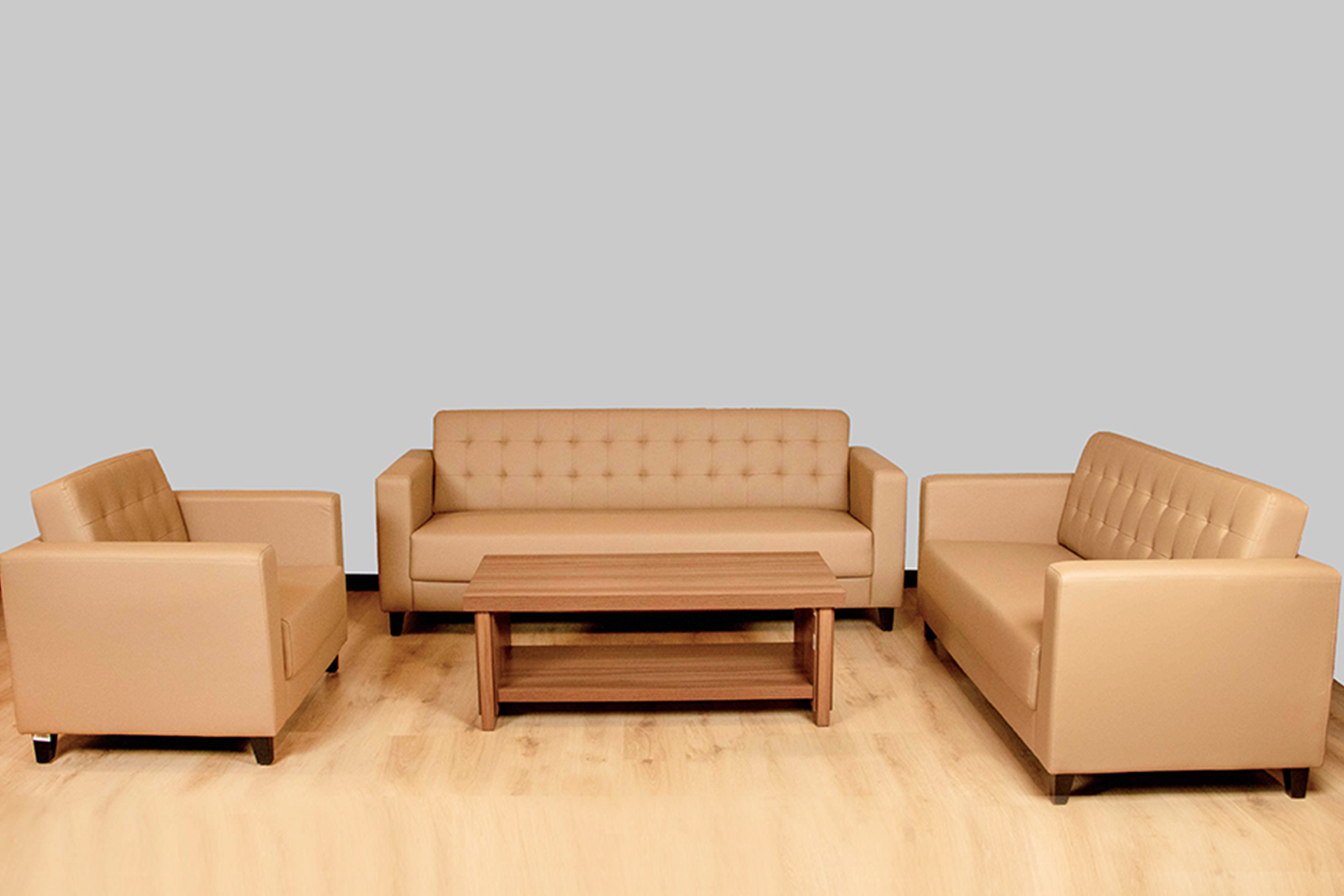 "S750 3 SEATER SOFA WITH IMITATION LEATHER ( SET )