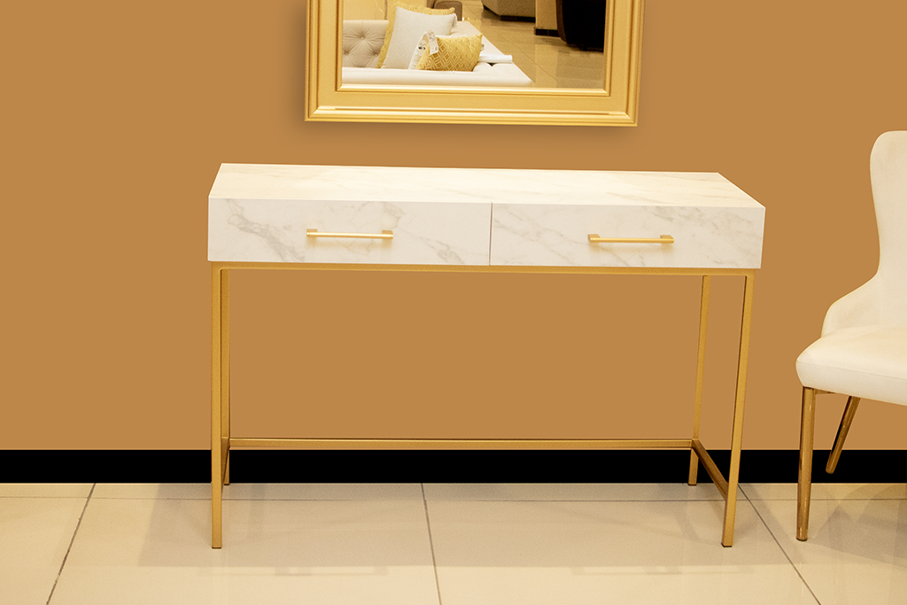 CONSOLE TABLE 2501 W1200XD400XH800MM MARMOL BLANCO GOLD