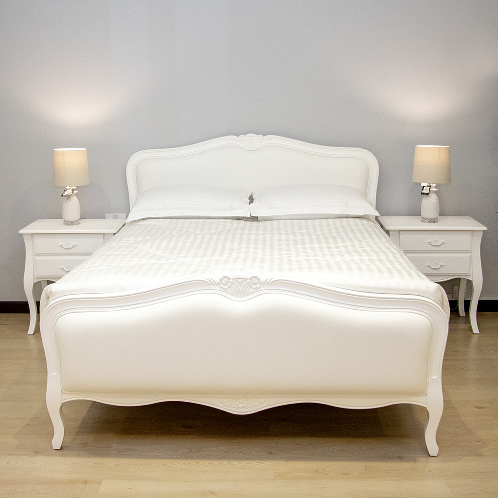CHARLOTTE BED W1500XL2000XH1200 MM  WHITE MATT PAINT