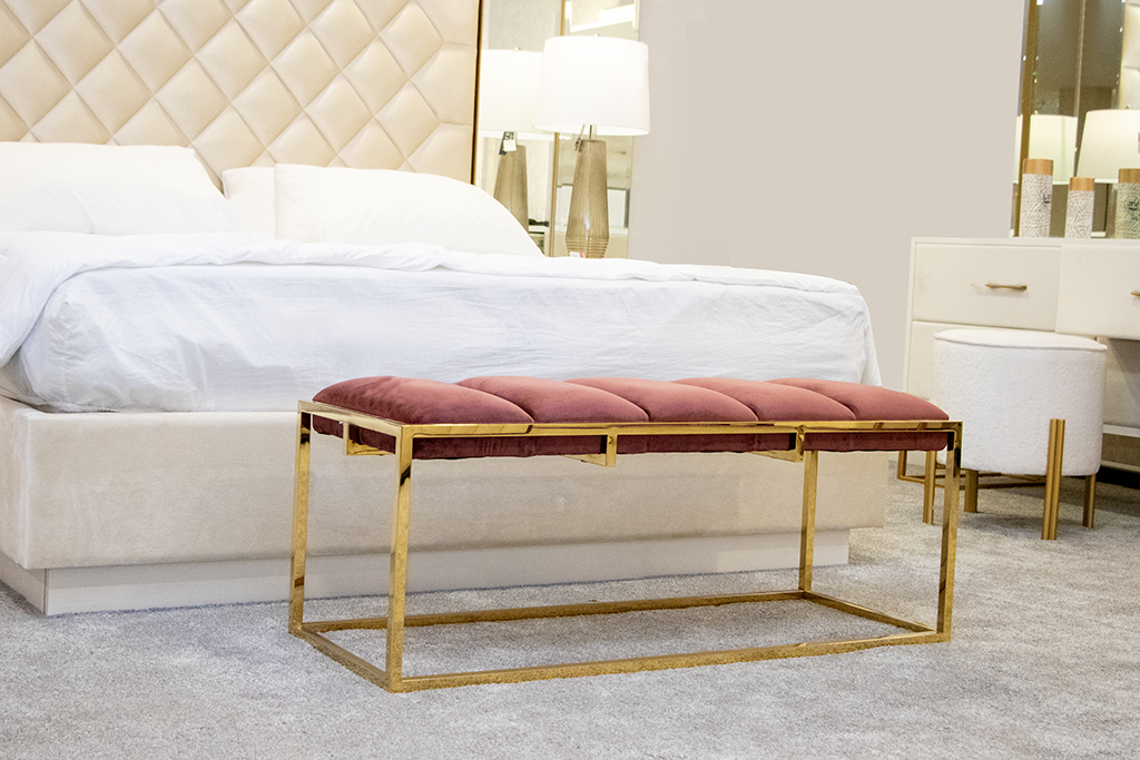 300240 BENCH NF073-87 BURGNDY S/GLD BASE