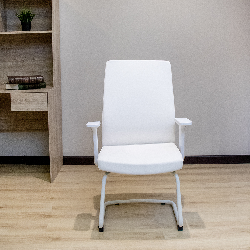 Z-D285 VISITOR CHAIR WHT FRM WHITE PU