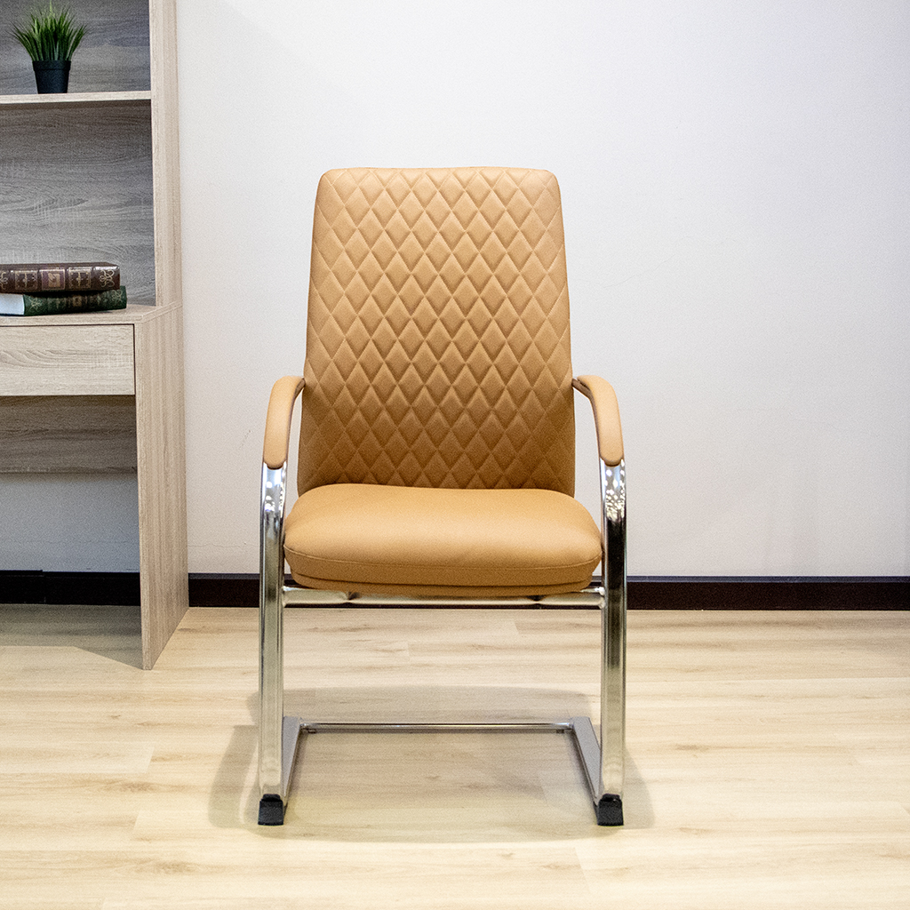 6998D VISITOR CHAIR BROWN PU -DL001-30