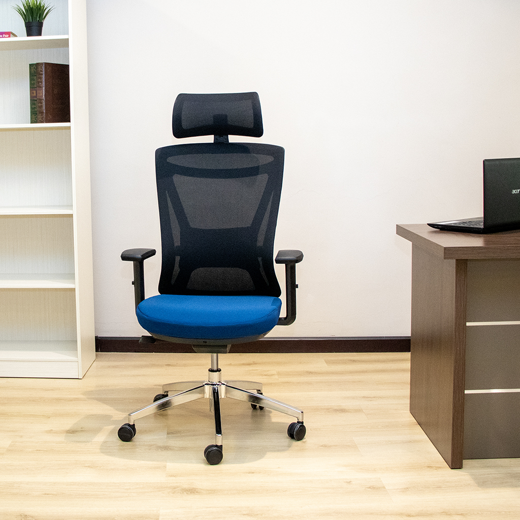 Z-E328H H/BK CHAIR BK MESH BLUE SEAT B/F