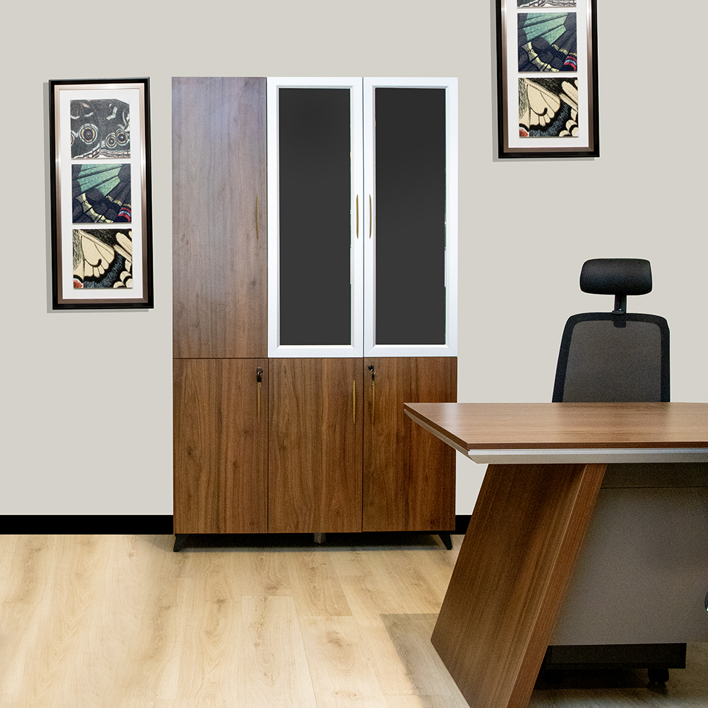 83F301L FILE CABINET WALNUT+GREY