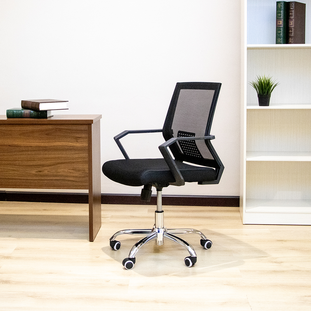 Z-E188 STAFF CHAIR BLACK MESH & FABRIC S