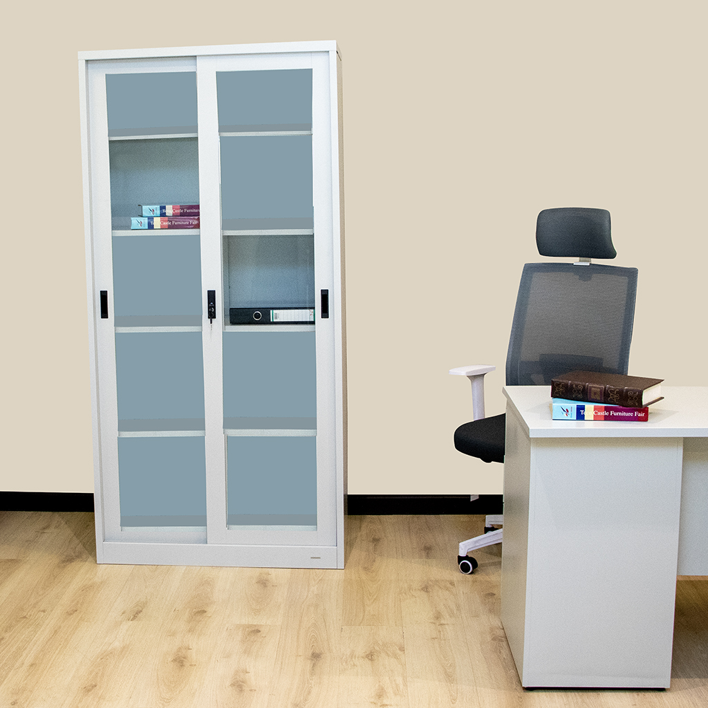 FC-E18 SL/GL CUPBOARD 4SHELV GRY RAL7035