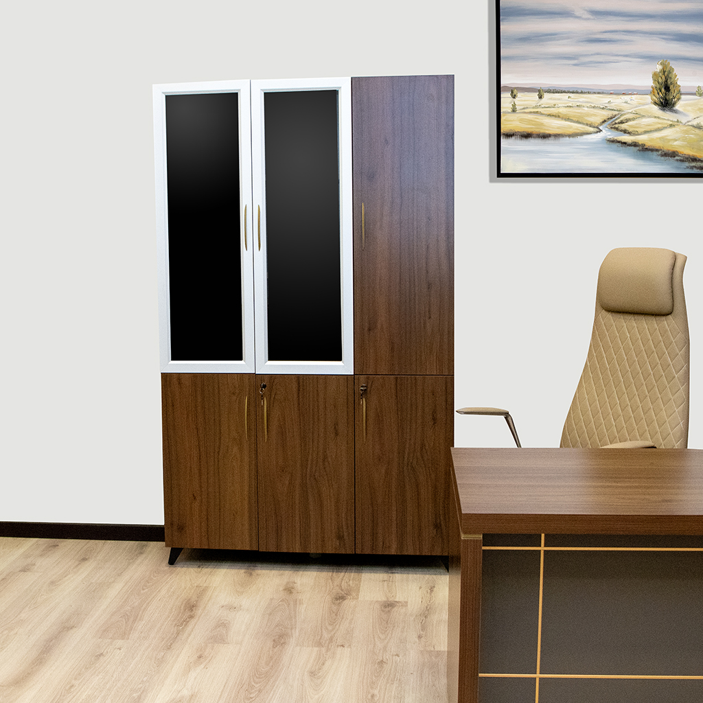 83F302R FILE CABINET WALNUT+GREY