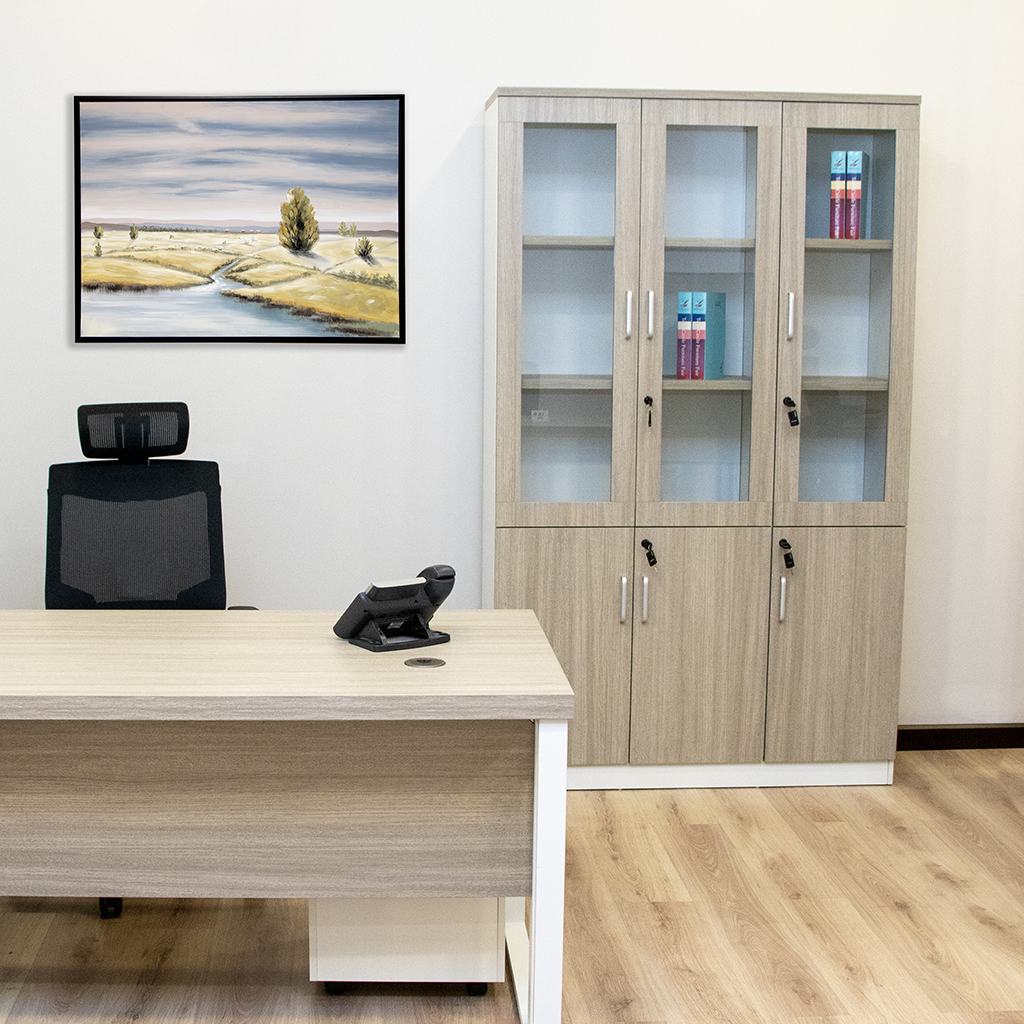 3KCF2017 FILE CABINET 3 DOOR TEAK 22+WHITE