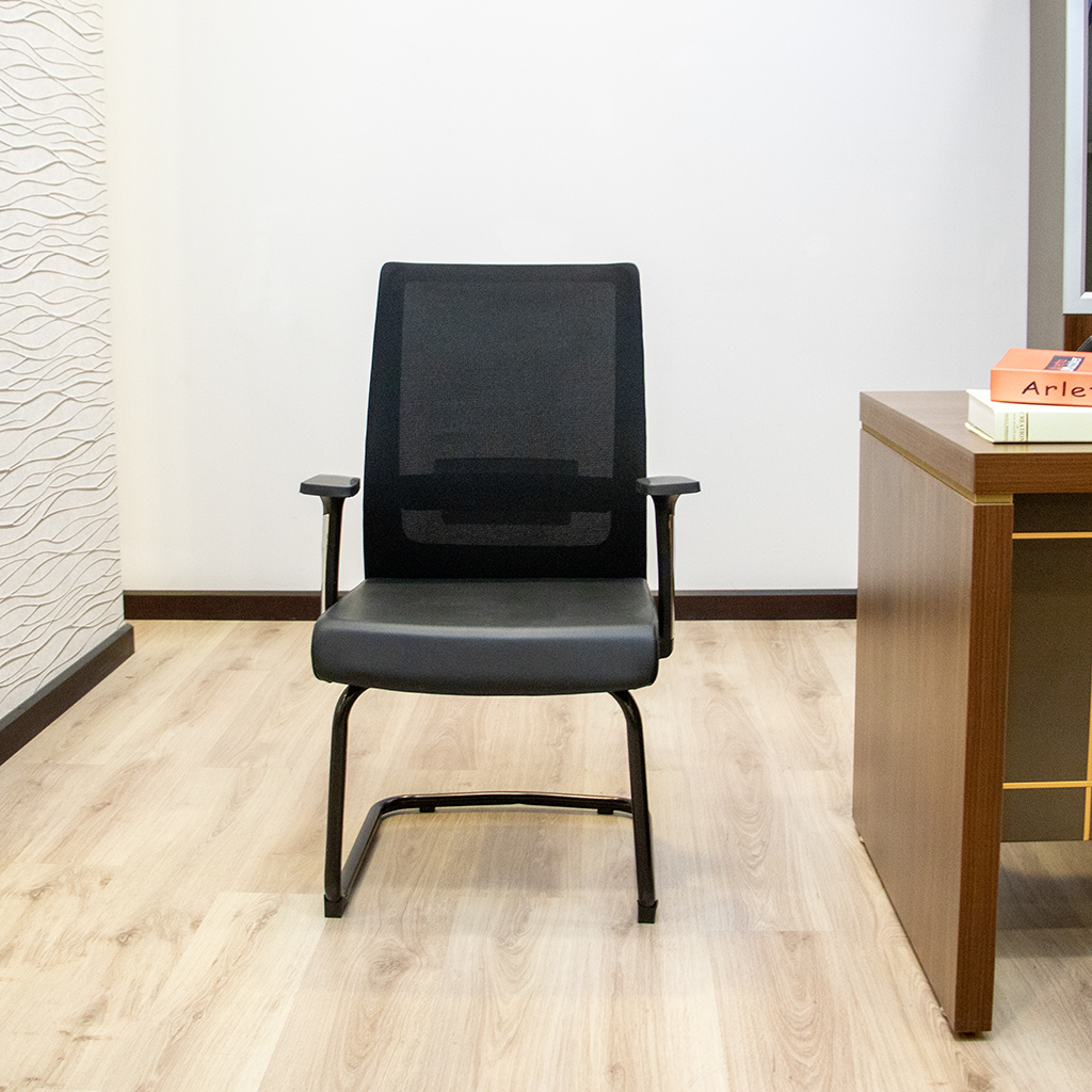 ZD302 V/CHAIR B/MESH B/PU SEAT B/FRAME