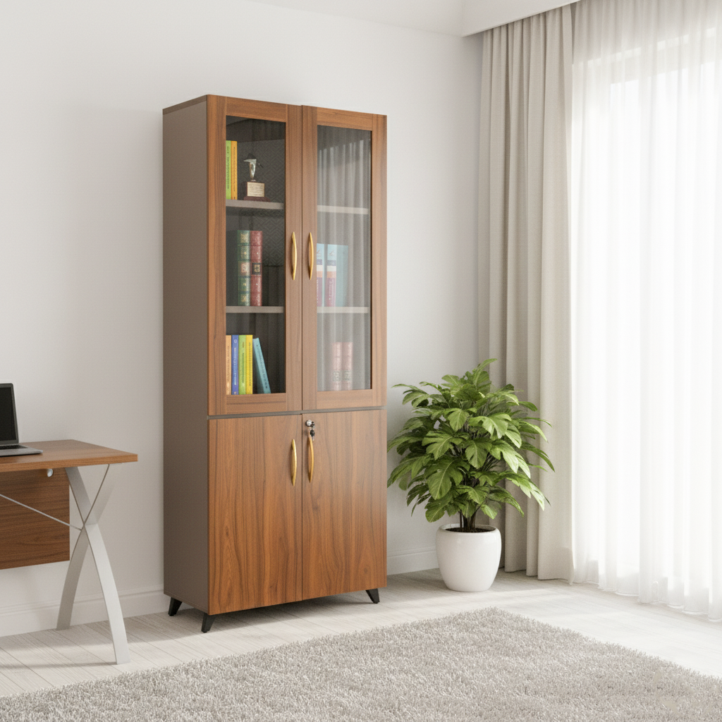83F202 FILE CABINET WALNUT+GREY