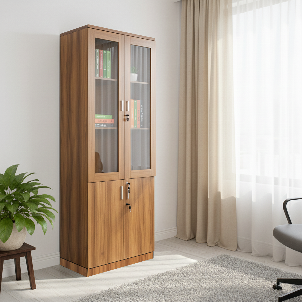 QA60402 2 GLASS DOORS FILE CABINET U12