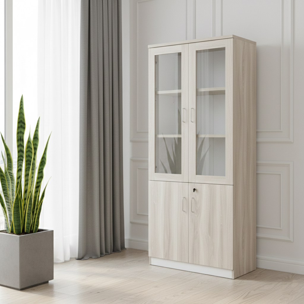 3KCF2015 2 DOOR FILING CABINET NB+WHITE