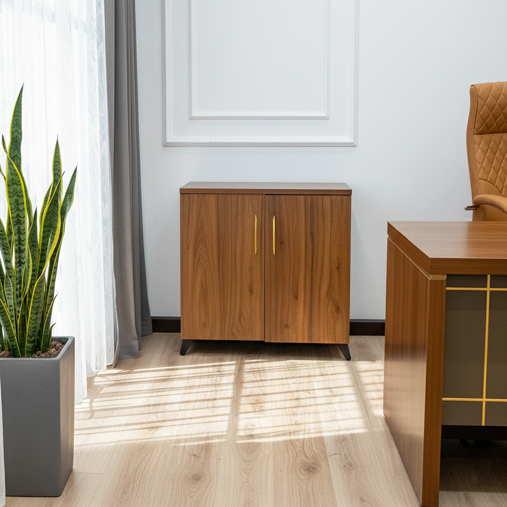 83E808 LOW CABINET WALNUT+GREY