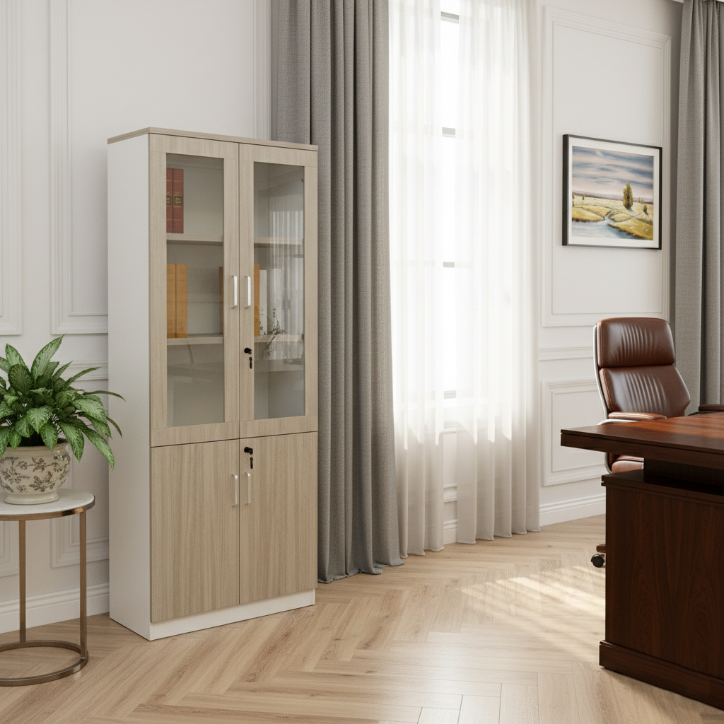 3KCF2015 FILING CABINET 2 DOOR TEAK22+WHITE