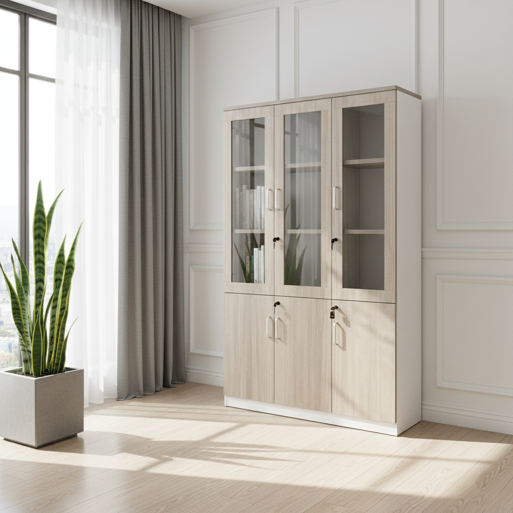 3KCF2017 FILE CABINET 3 DOOR TEAK 22+WHITE