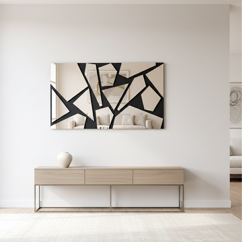 WALL MIRROR ZENO L1800 H100 DARK GREY & BLACK