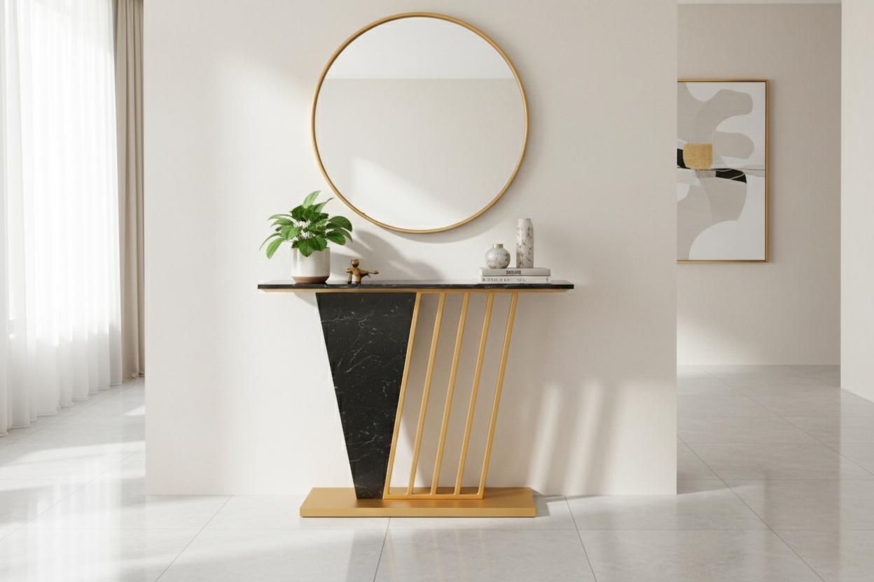 CONSOLE TABLE 2510  W1200XD300XH900MM  MARMOOL ZEUS + GOLD