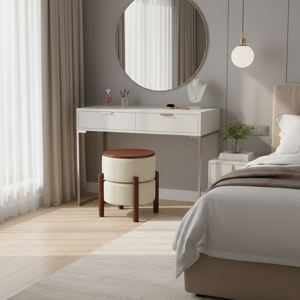 SOFA STOOL 2512  DAI430 H550 RMF02356 BROWN WOODEN LEG