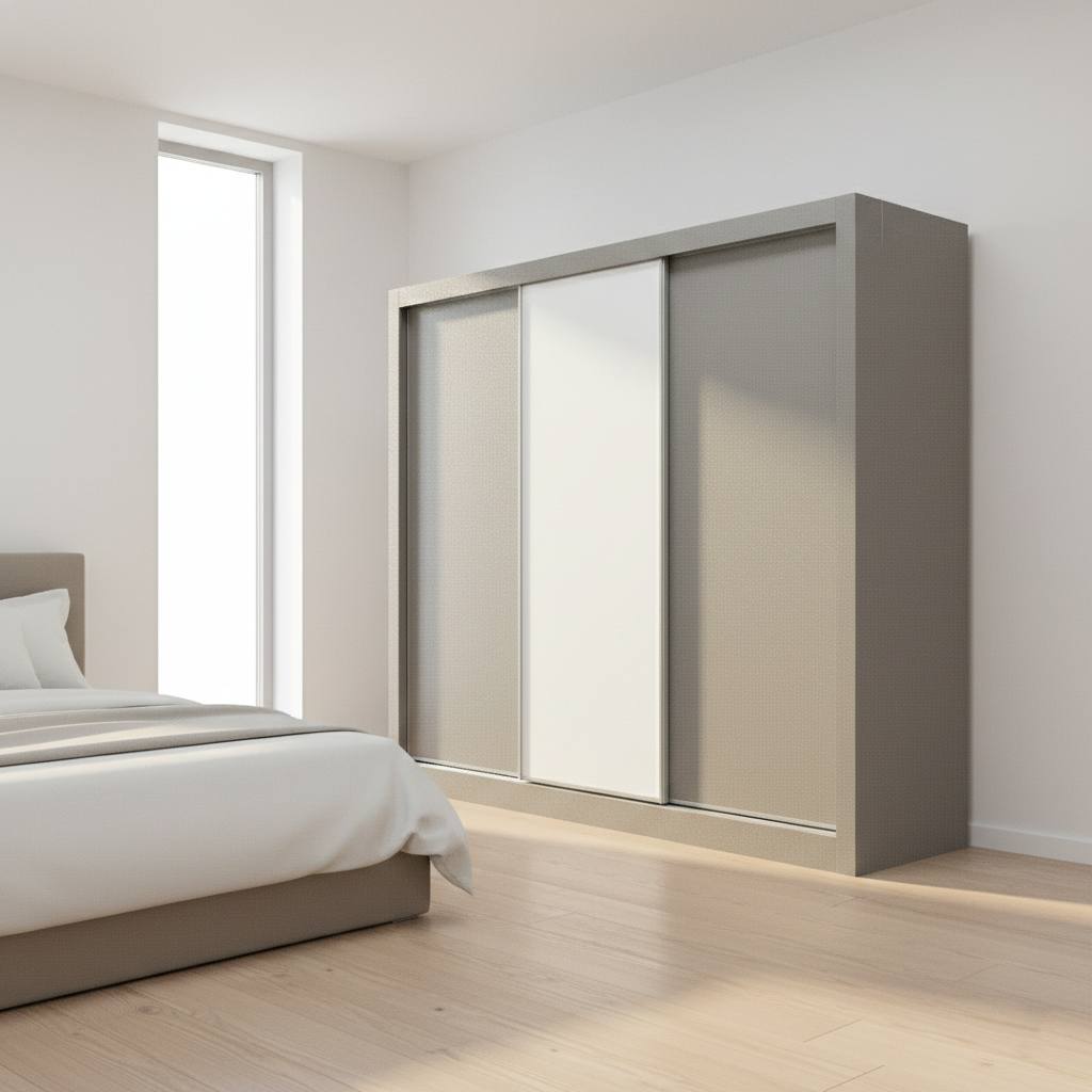 WARDROBE 982 W2850XH2200XD670 MM ESPIGA PEMIENTA + SILVER PROFILE